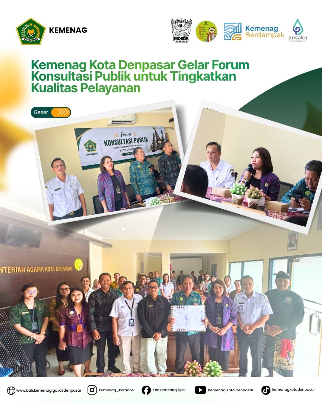 Kemenag Kota Denpasar Gelar Forum Konsultasi Publik untuk Tingkatkan Kualitas Pelayanan