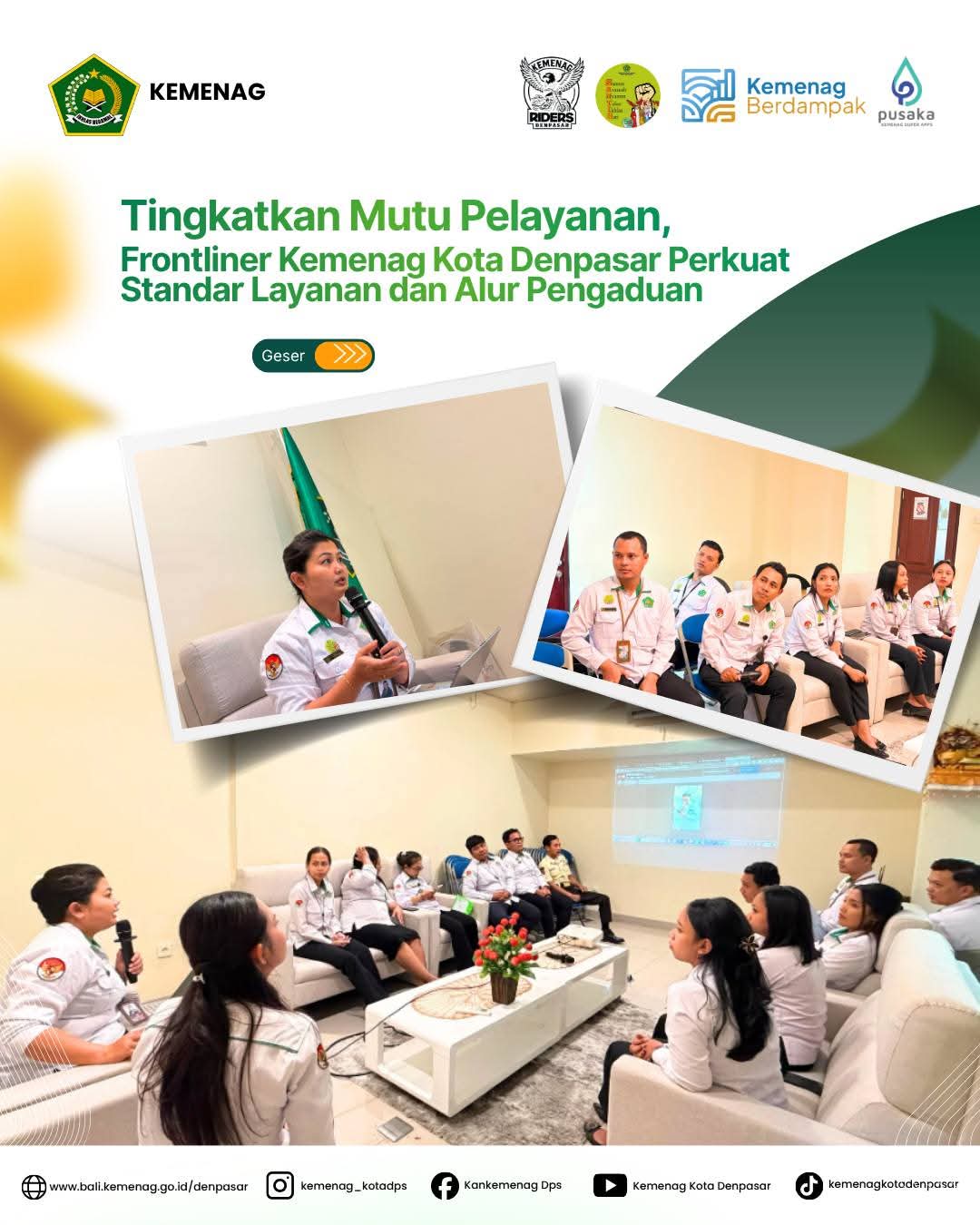 Tingkatkan Mutu Pelayanan, Frontliner Kemenag Kota Denpasar Perkuat Standar Layanan dan Alur Pengaduan