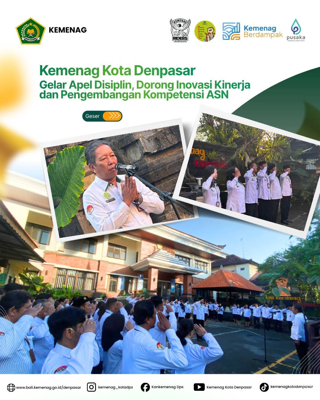 Kemenag Kota Denpasar Gelar Apel Disiplin, Dorong Inovasi Kinerja dan Pengembangan Kompetensi ASN