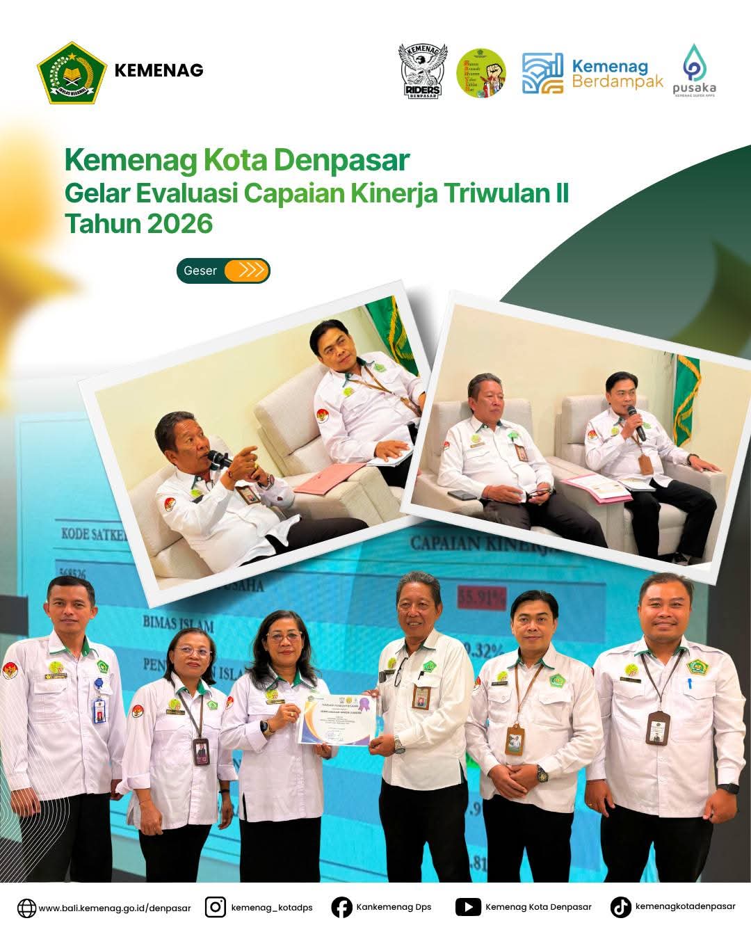 Kemenag Kota Denpasar Gelar Evaluasi Capaian Kinerja Triwulan II Tahun 2026