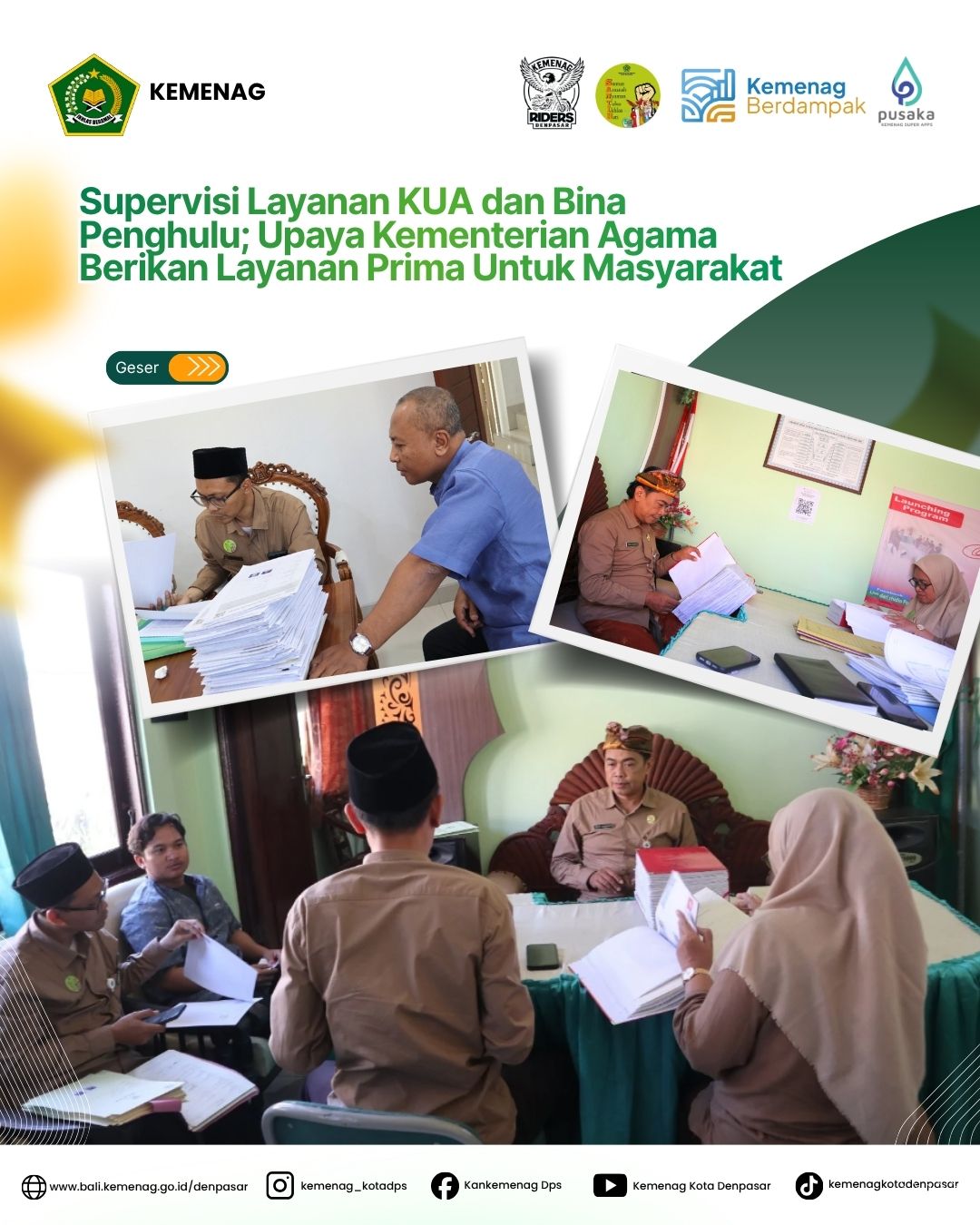Supervisi Layanan KUA dan Bina Penghulu; Upaya Kementerian Agama Berikan Layanan Prima Untuk Masyarakat
