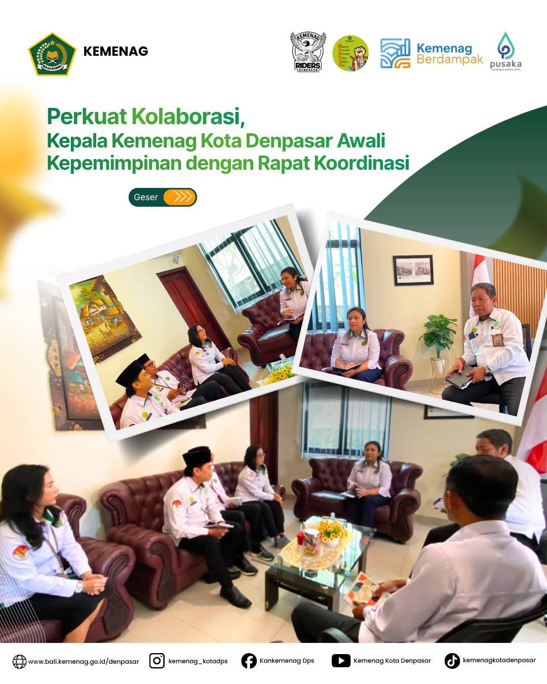 Perkuat Kolaborasi, Kepala Kemenag Kota Denpasar Awali Kepemimpinan dengan Rapat Koordinasi