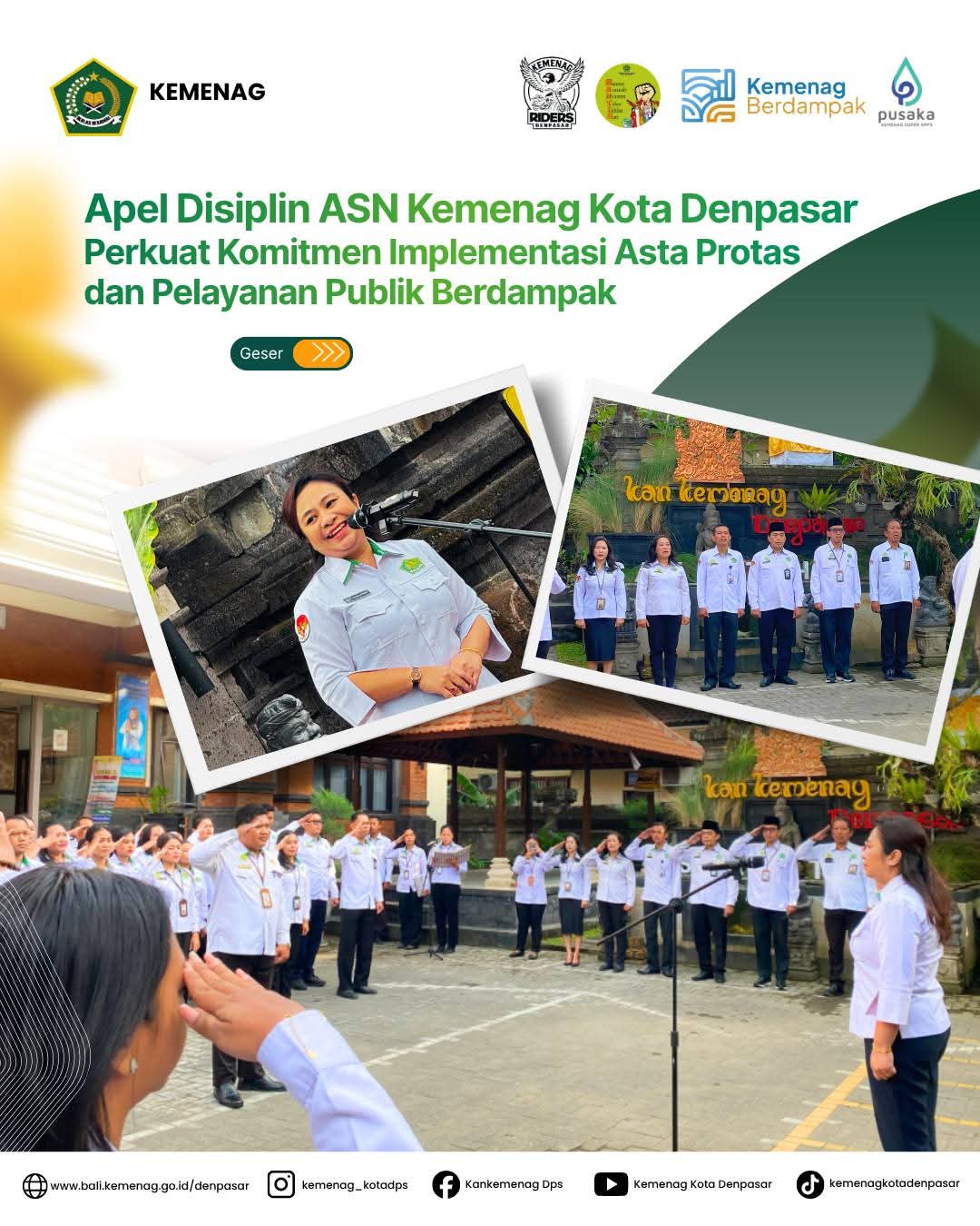 Apel Disiplin Kemenag ASN Kota Denpasar Perkuat Komitmen Implementasi Asta Protas dan Pelayanan Publik Berdampak