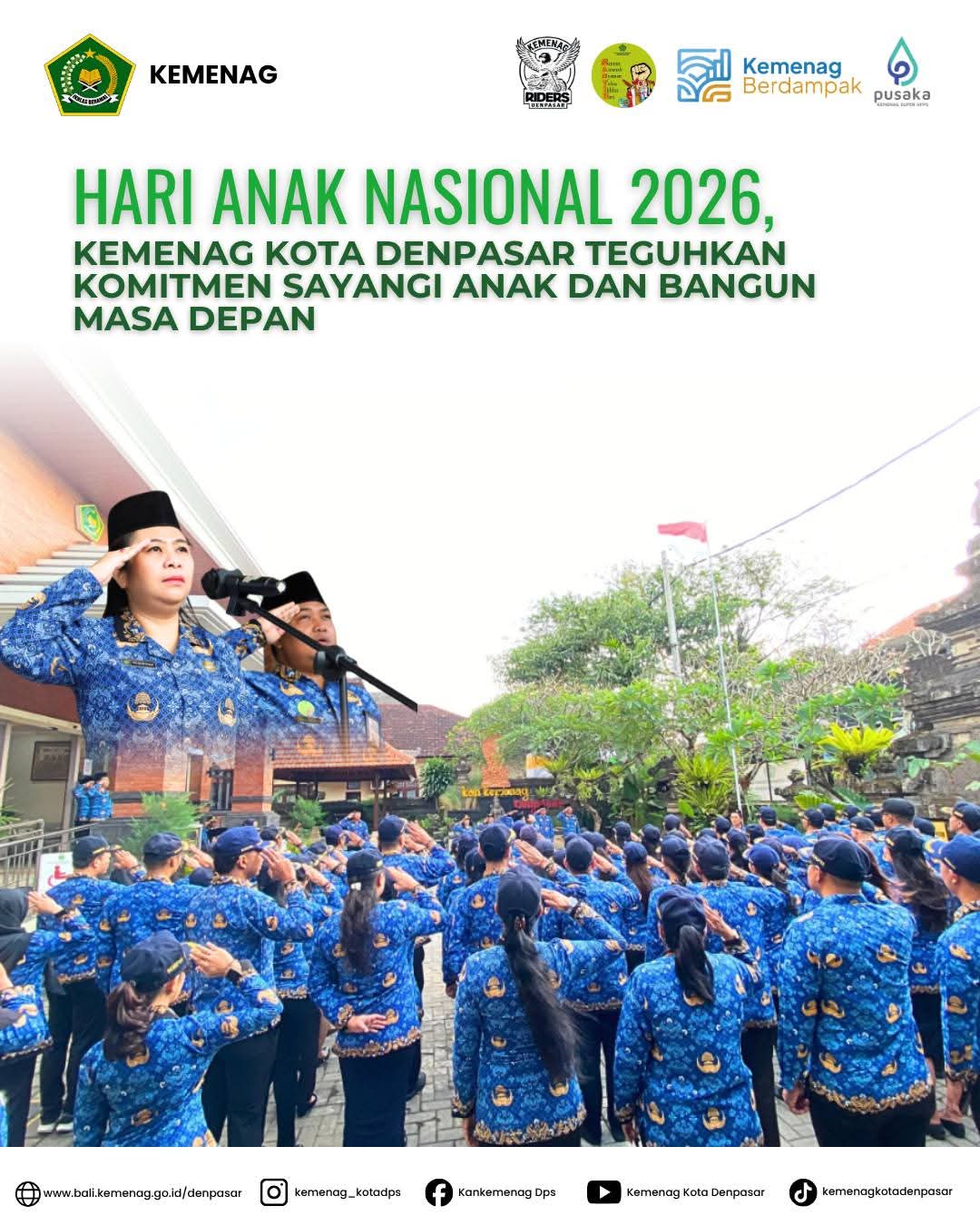 Hari Anak Nasional 2026, Kemenag Kota Denpasar Teguhkan Komitmen Sayangi Anak dan Bangun Masa Depan