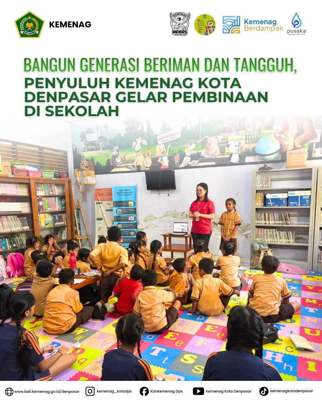 Bangun Generasi Beriman dan Tangguh, Penyuluh Kemenag Kota Denpasar Gelar Pembinaan di Sekolah