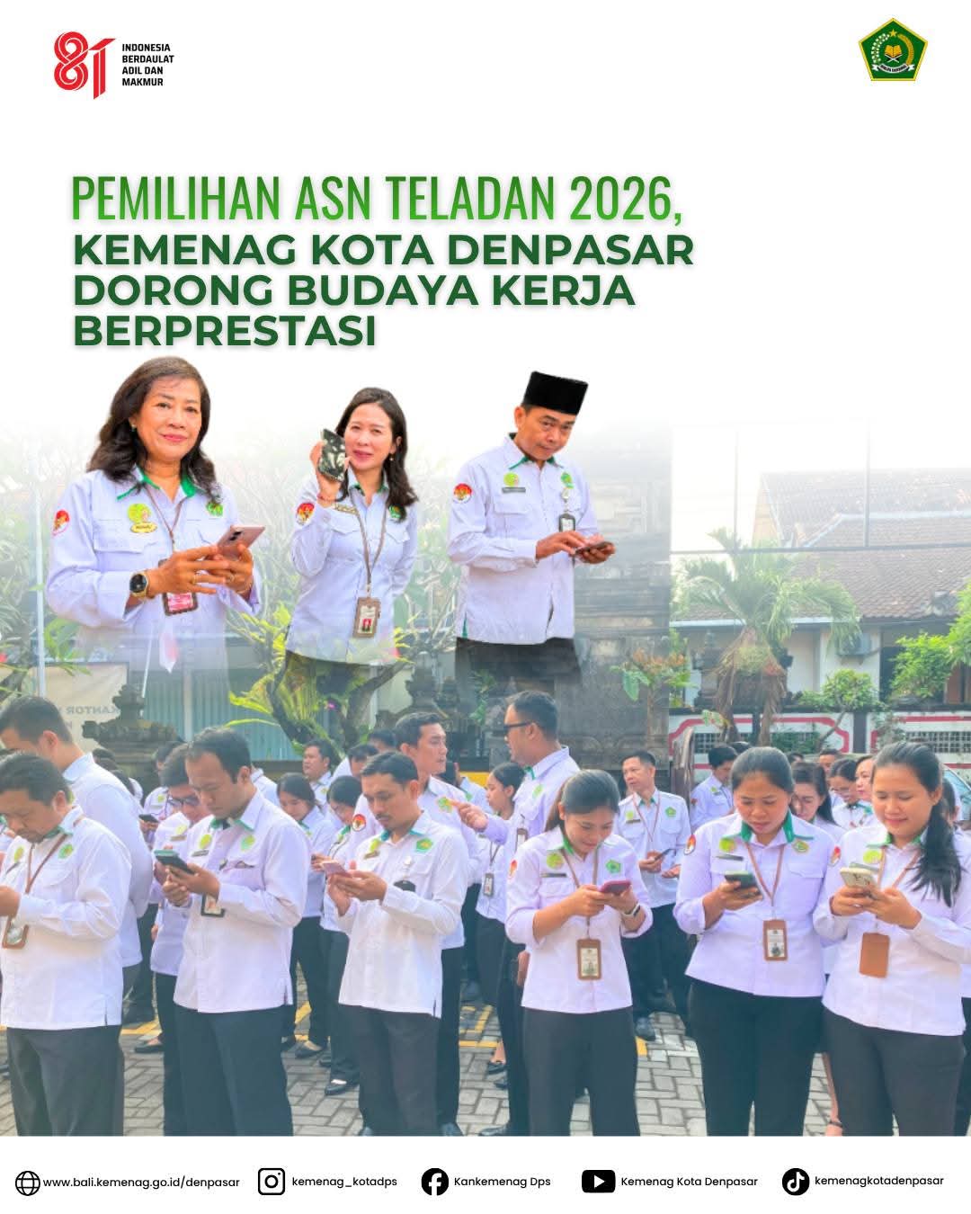 Pemilihan ASN Teladan 2026, Kemenag Kota Denpasar Dorong Budaya Kerja Berprestasi