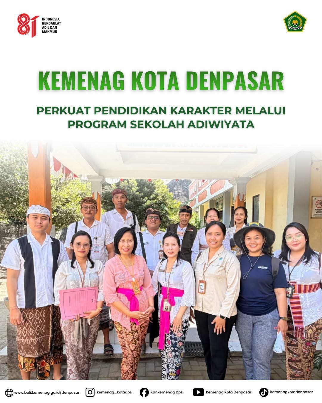 Kemenag Kota Denpasar Perkuat Pendidikan Karakter melalui Program Sekolah Adiwiyata