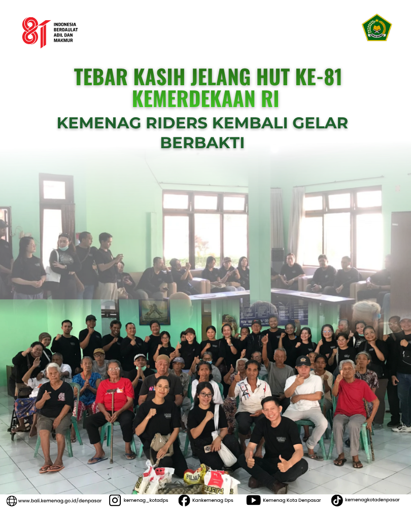 Tebar Kasih Jelang HUT ke-81 Kemerdekaan RI, Kemenag Riders Kembali Gelar BERBAKTI