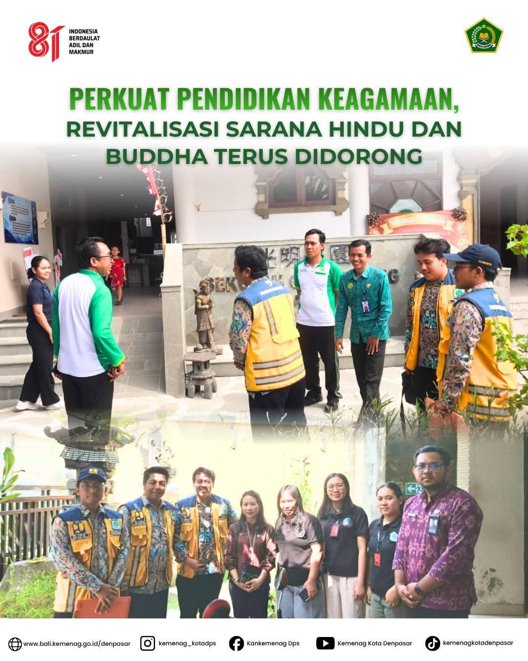 Perkuat Pendidikan Keagamaan, Revitalisasi Sarana Hindu dan Buddha Terus Didorong