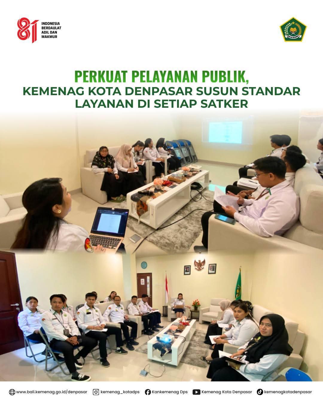 Perkuat Pelayanan Publik, Kemenag Kota Denpasar Susun Standar Layanan di Setiap Satker