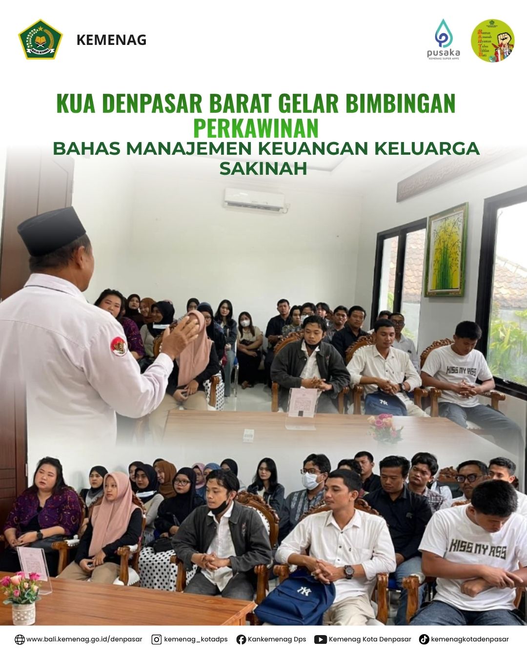 KUA Denpasar Barat Gelar Bimbingan Perkawinan, Bahas Manajemen Keuangan Keluarga Sakinah