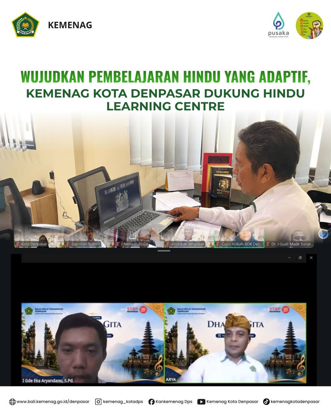 Wujudkan Pembelajaran Hindu yang Adaptif, Kemenag Kota  Denpasar Dukung Hindu Learning Centre