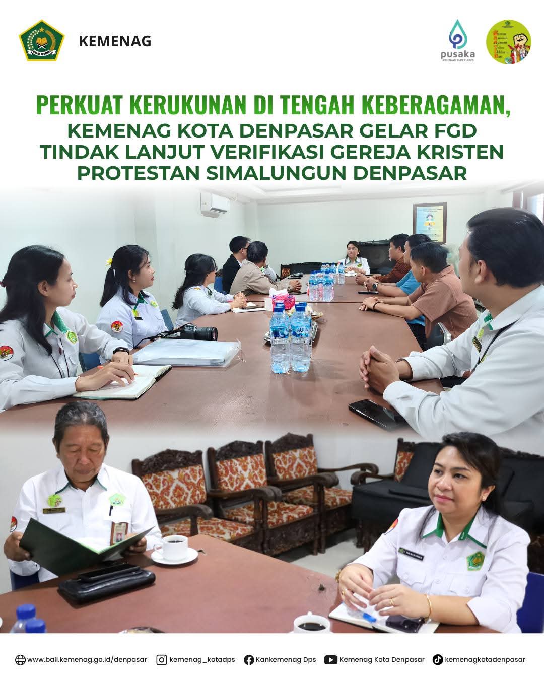 Perkuat Kerukunan di Tengah Keberagaman, Kemenag Kota Denpasar Gelar FGD Tindak Lanjut Verifikasi Gereja Kristen Protestan Simalungun Denpasar