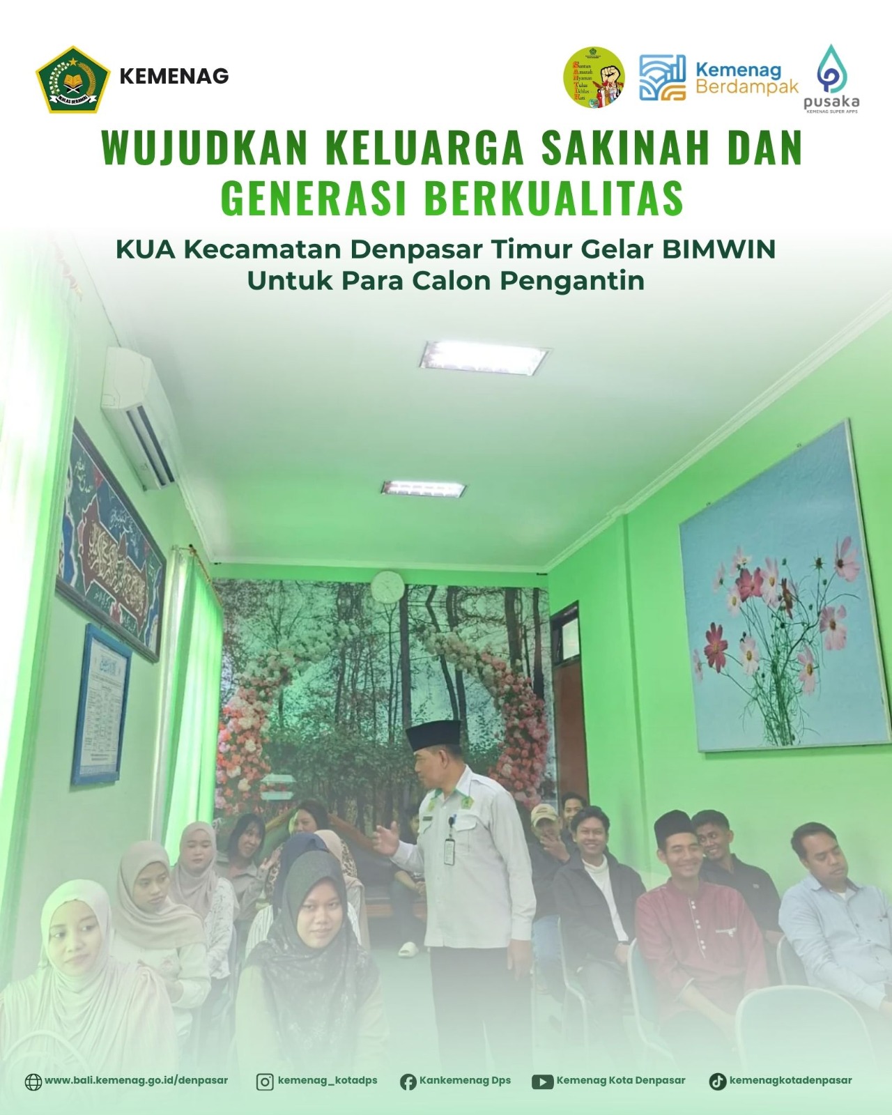 Wujudkan Keluarga Sakinah dan Generasi Berkualitas, KUA Denpasar Timur Gelar BIMWIN Untuk Para Calon Pengantin