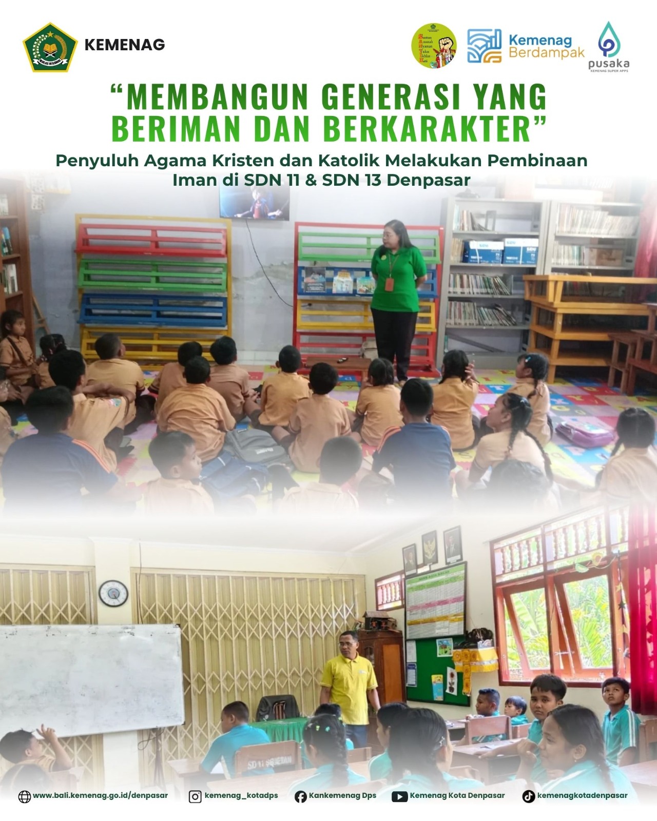 Membangun Generasi Beriman dan Berkarakter, Penyuluh Agama Kristen dan Katolik Bina Siswa di Sekolah