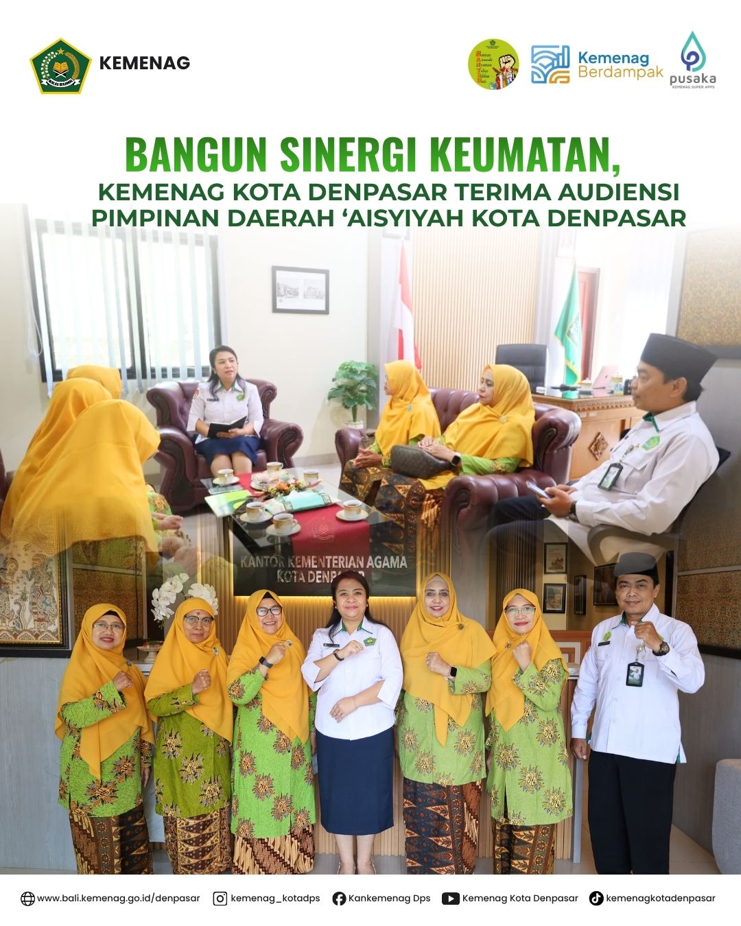 Bangun Sinergi Keumatan, Kemenag Kota Denpasar Terima Audiensi Pimpinan Daerah ‘Aisyiyah Kota Denpasar