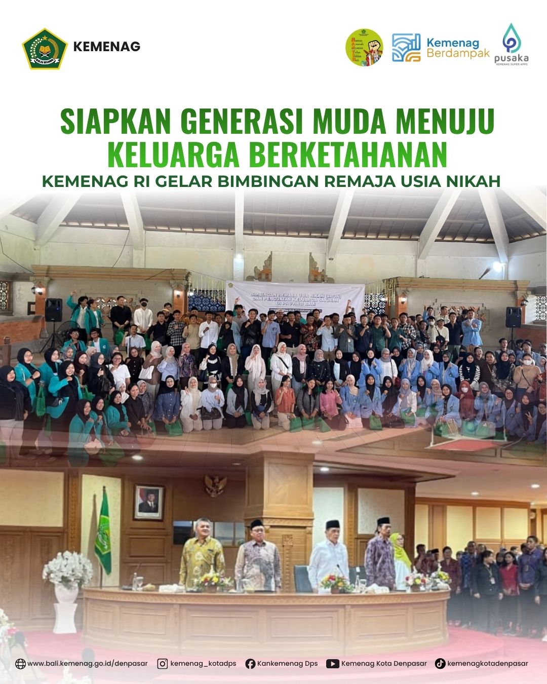Siapkan Generasi Muda Menuju Keluarga Berketahanan,Kemenag RI Gelar Bimbingan Remaja Usia Nikah 