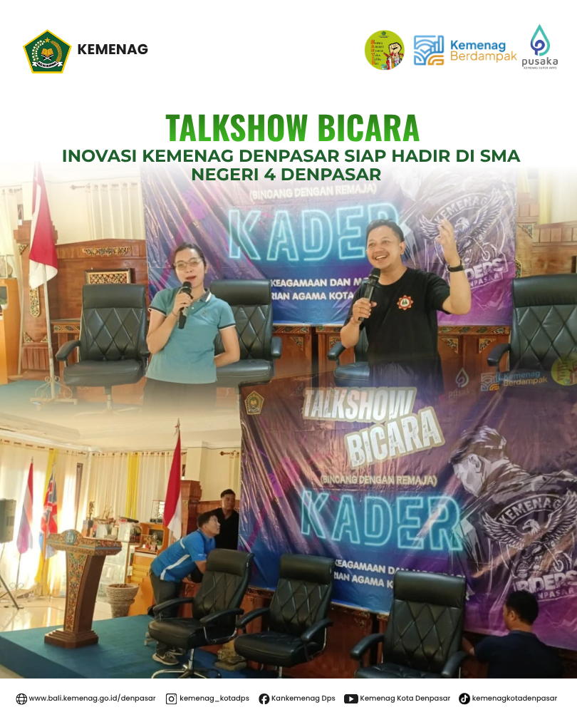 Talkshow Bicara, Inovasi Kemenag Denpasar Siap Hadir di SMA Negeri 4 Denpasar 
