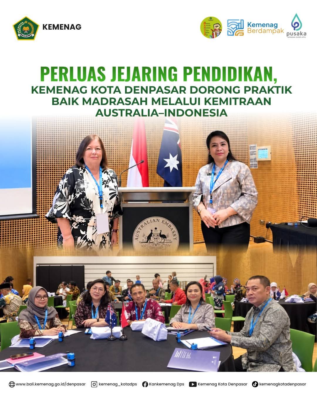 Perluas Jejaring Pendidikan, Kemenag Kota Denpasar Dorong Praktik Baik Madrasah melalui Kemitraan Australia–Indonesia