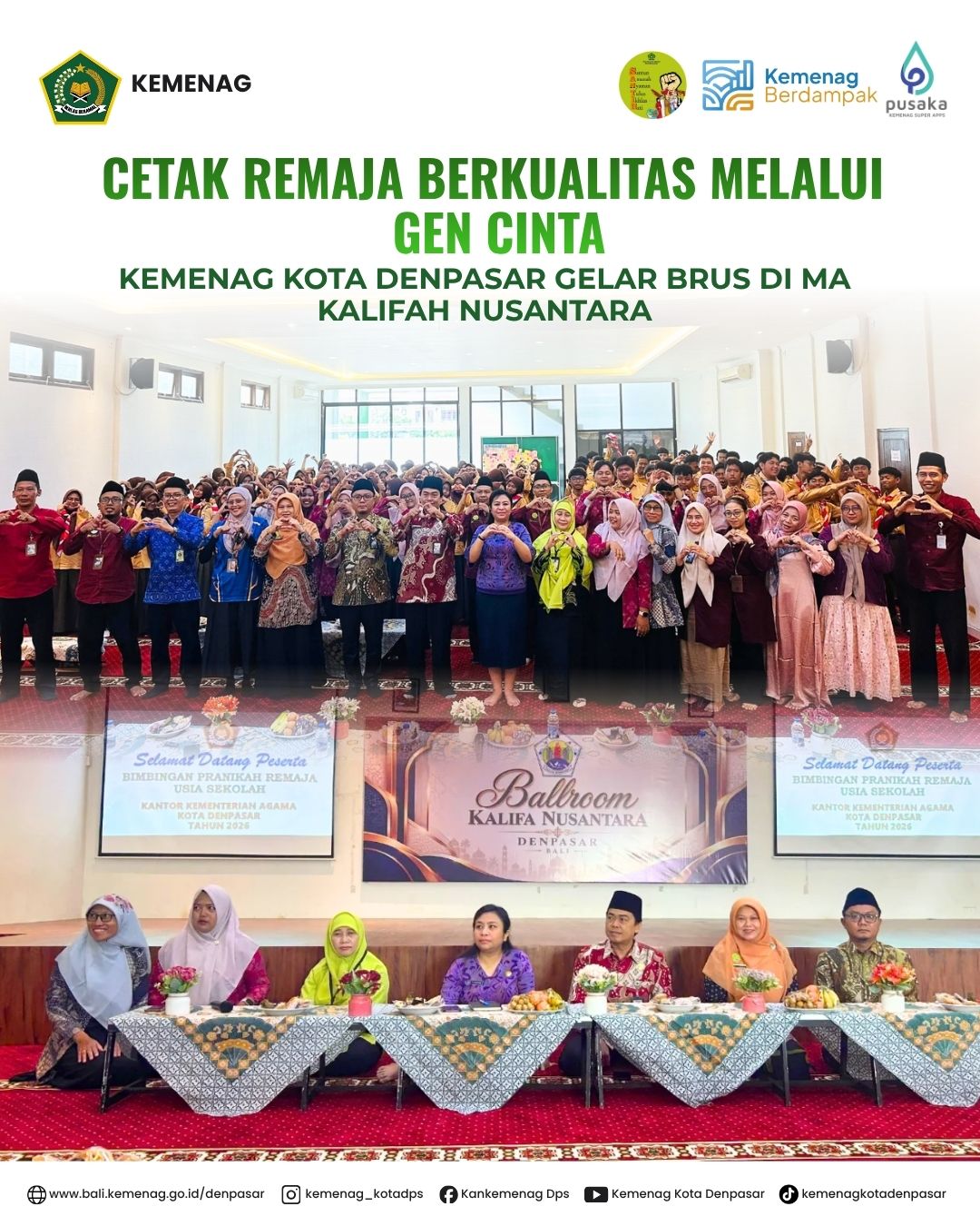 Cetak Remaja Berkualitas Melalui GEN CINTA, Kemenag Kota Denpasar Gelar BRUS di MA Kalifah Nusantara